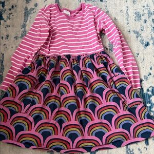 Hanna Andersson Pink and Navy Rainbow Dress